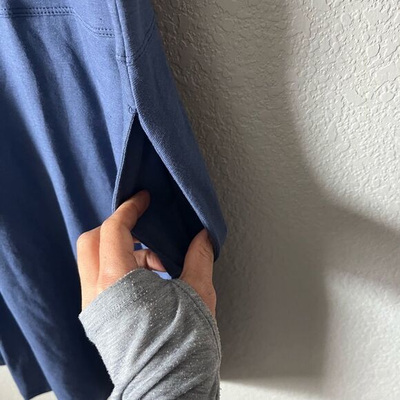 Toad&Co Blue Mock Neck Sleeveless Sundress M organic cotton elegant preppy - Picture 3 of 6